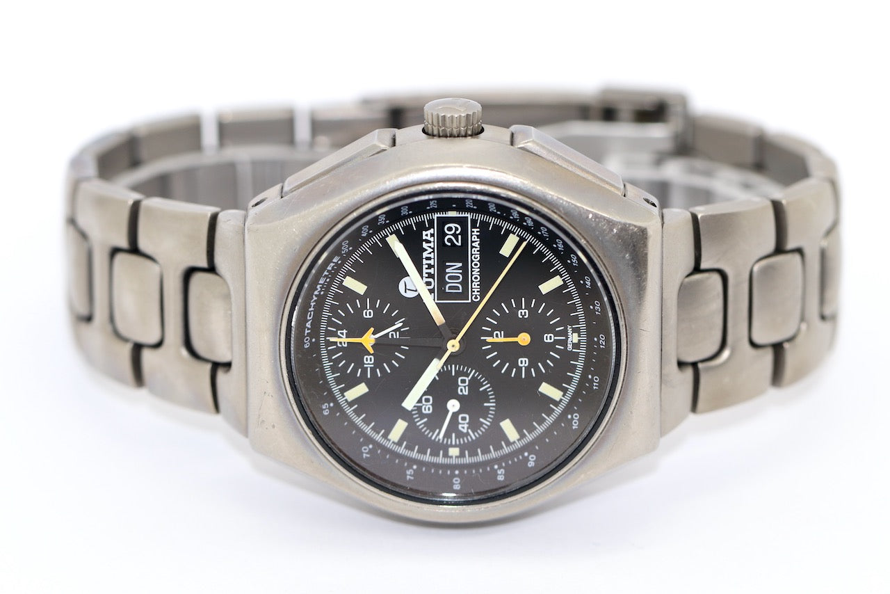 Tutima Military Flieger Chronograph Armbanduhr Titan 760-03