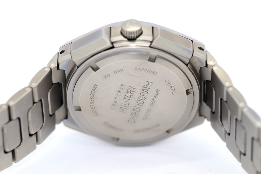 Tutima Military Flieger Chronograph Armbanduhr Titan 760-03