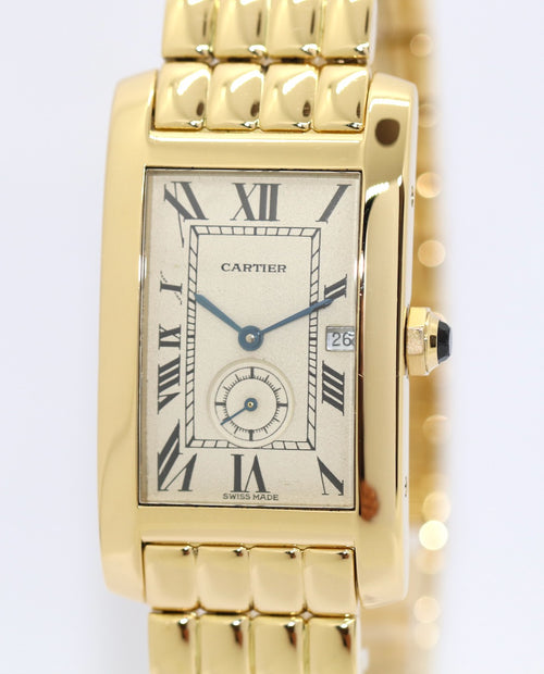Cartier Tank Américaine Damenuhr 811904, 18 Karat Gelbgold, Quarz