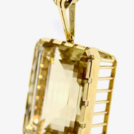 Übergroßer 14 Karat Gold, Citrin-Anhänger,