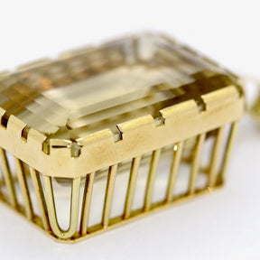 Übergroßer 14 Karat Gold, Citrin-Anhänger,