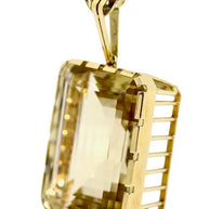 Übergroßer 14 Karat Gold, Citrin-Anhänger,