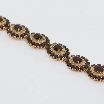 Bezauberndes Damen Granat-Armband, 14 Karat Gold