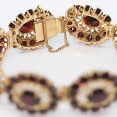 Bezauberndes Damen Granat-Armband, 14 Karat Gold