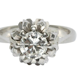 1.1 Karat Solitär Diamantring, 18 Karat Weißgold