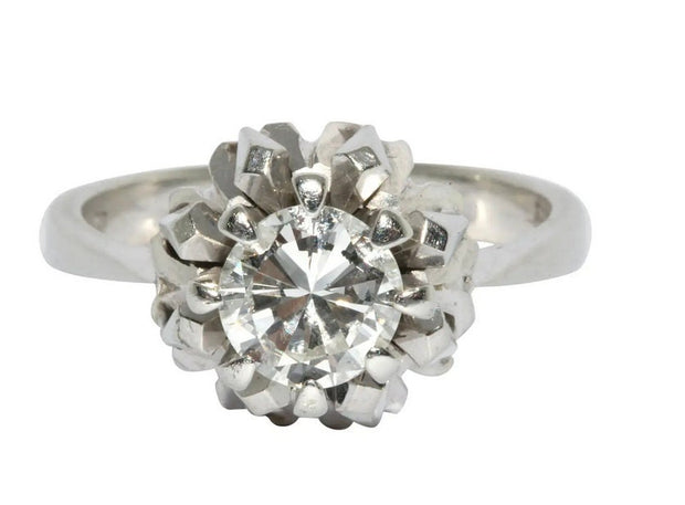 1.1 Karat Solitär Diamantring, 18 Karat Weißgold