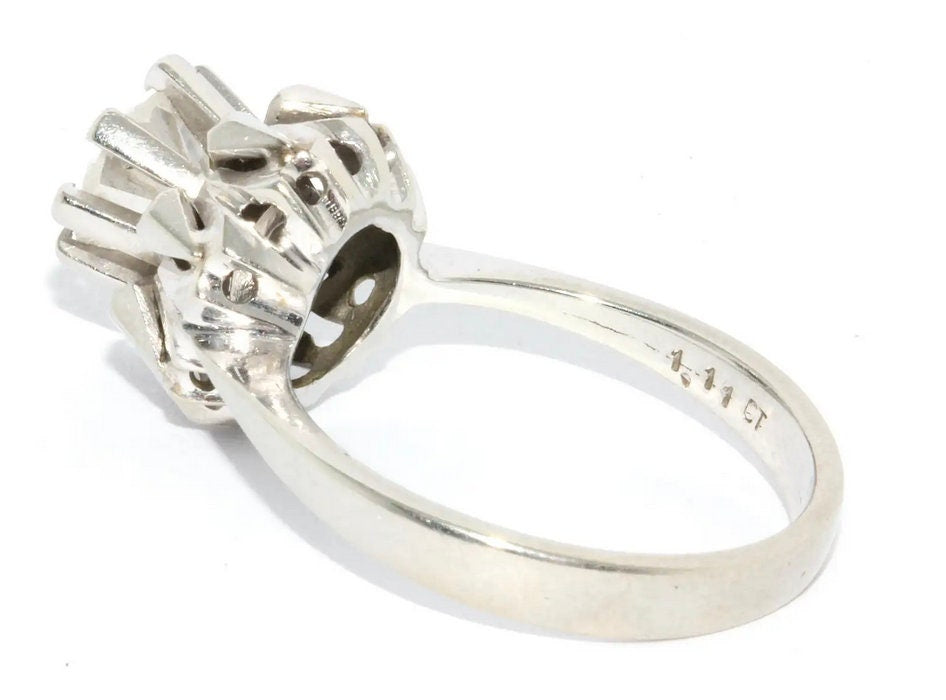 1.1 Karat Solitär Diamantring, 18 Karat Weißgold