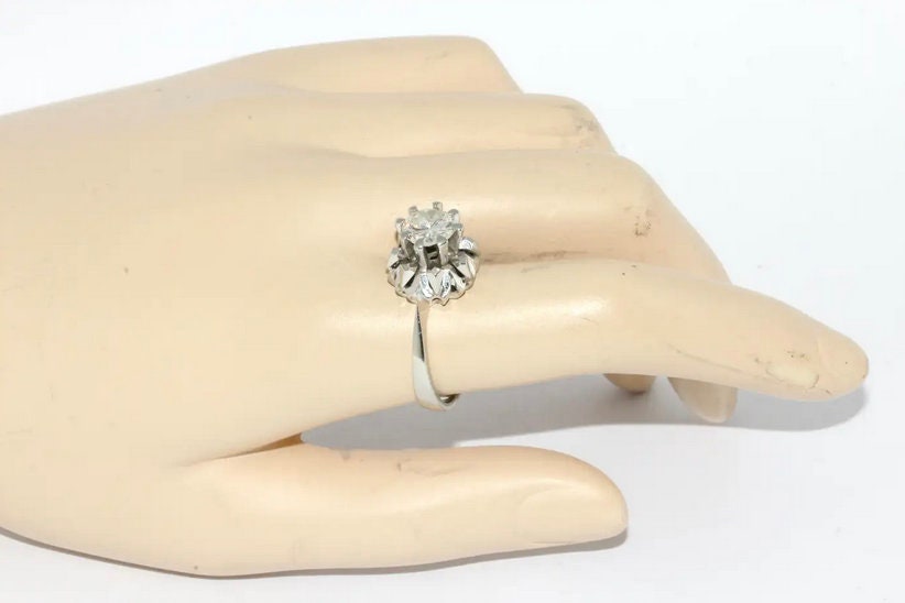 1.1 Karat Solitär Diamantring, 18 Karat Weißgold