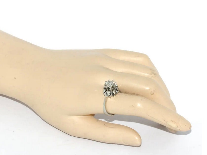 1.1 Karat Solitär Diamantring, 18 Karat Weißgold