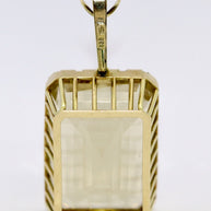 Übergroßer 14 Karat Gold, Citrin-Anhänger,