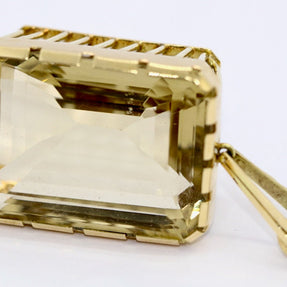 Übergroßer 14 Karat Gold, Citrin-Anhänger,