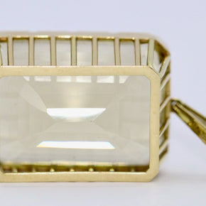 Übergroßer 14 Karat Gold, Citrin-Anhänger,