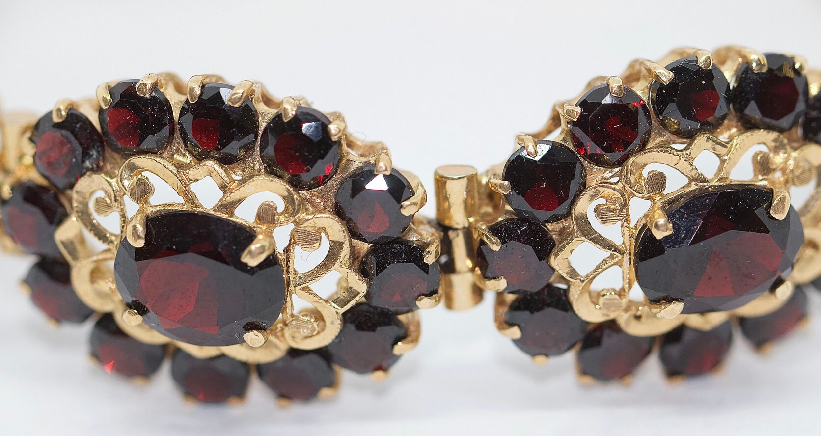 Bezauberndes Damen Granat-Armband, 14 Karat Gold