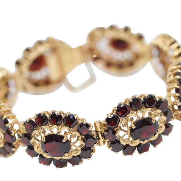 Bezauberndes Damen Granat-Armband, 14 Karat Gold