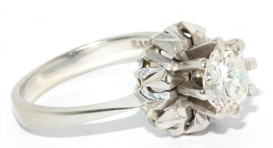 1.1 Karat Solitär Diamantring, 18 Karat Weißgold