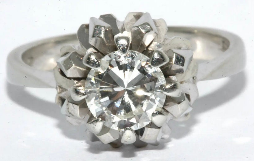 1.1 Karat Solitär Diamantring, 18 Karat Weißgold