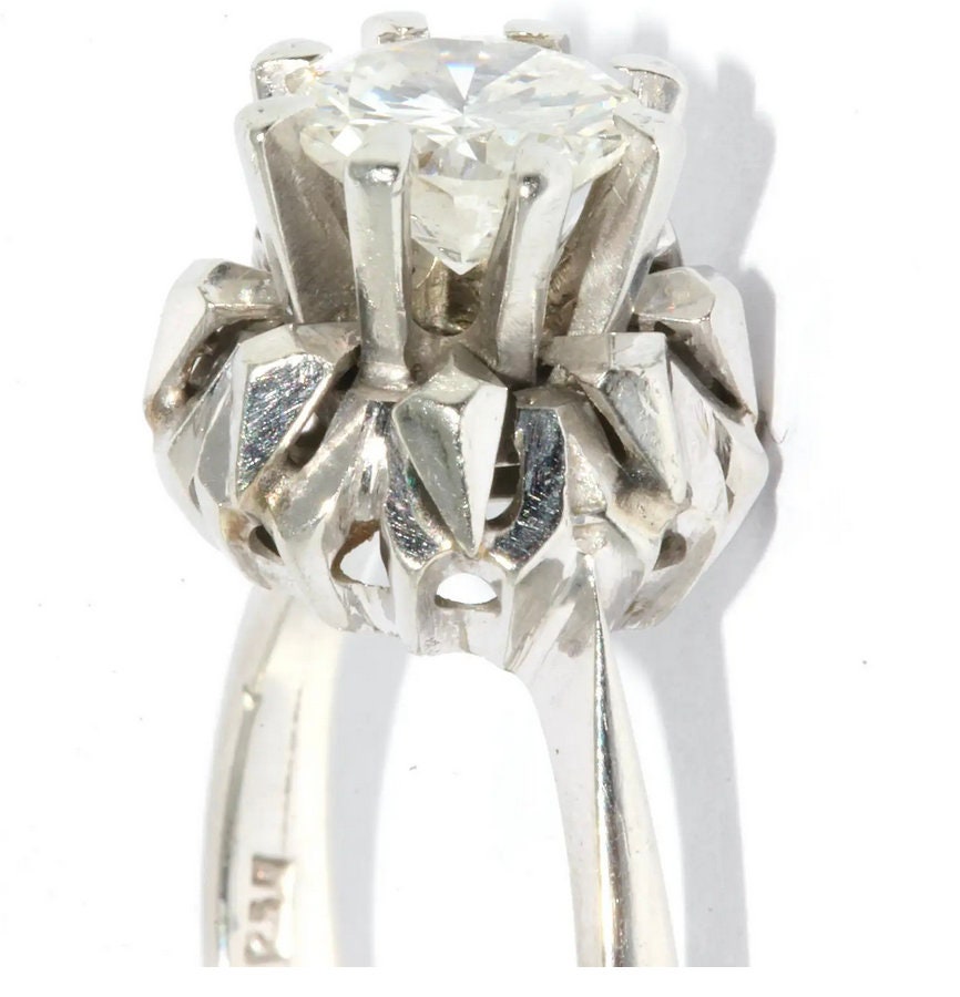 1.1 Karat Solitär Diamantring, 18 Karat Weißgold