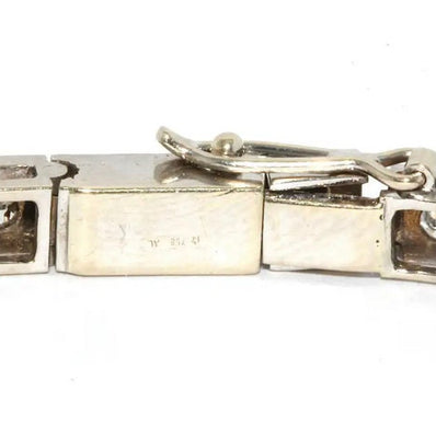 18 Karat Weißgold Tennisarmband, besetzt mit 38 runden weißen Diamanten