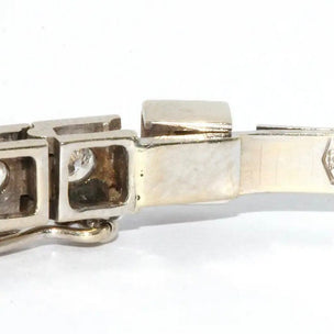 18 Karat Weißgold Tennisarmband, besetzt mit 38 runden weißen Diamanten