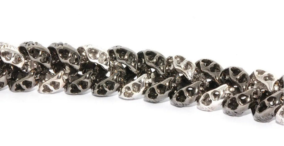 Massive Gold Halskette, Collier, 18 Karat Weißgold, besetzt mit weißen und schwarzen Diamanten