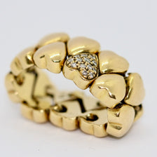 Cartier Double Heart Coeur Band Ring, 18 Karat Gold with Diamonds