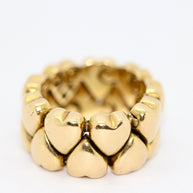 Cartier Double Heart Coeur Band Ring, 18 Karat Gold with Diamonds