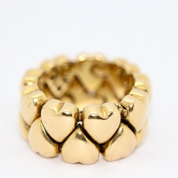 Cartier Double Heart Coeur Band Ring, 18 Karat Gold with Diamonds