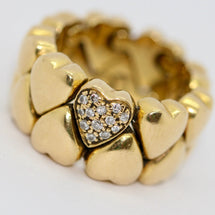 Cartier Double Heart Coeur Band Ring, 18 Karat Gold with Diamonds