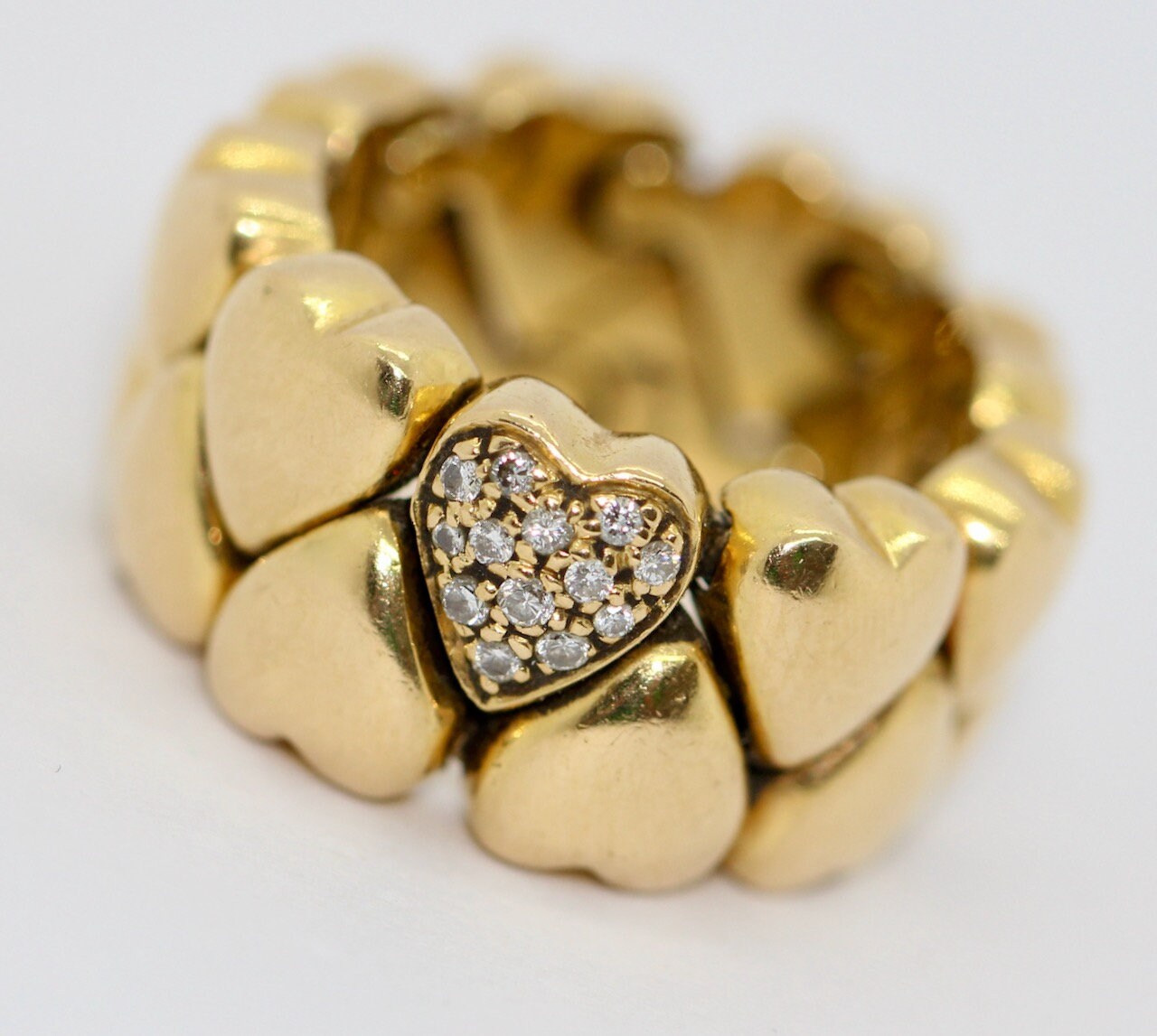 Cartier Double Heart Coeur Band Ring, 18 Karat Gold with Diamonds