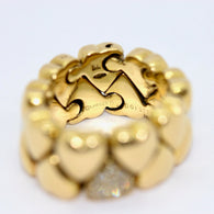 Cartier Double Heart Coeur Band Ring, 18 Karat Gold with Diamonds