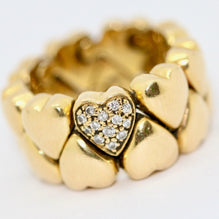 Cartier Double Heart Coeur Band Ring, 18 Karat Gold with Diamonds