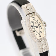 Rolex Art Deco Ladies Wristwatch, 18 Karat White Gold and Diamonds