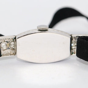 Rolex Art Deco Ladies Wristwatch, 18 Karat White Gold and Diamonds