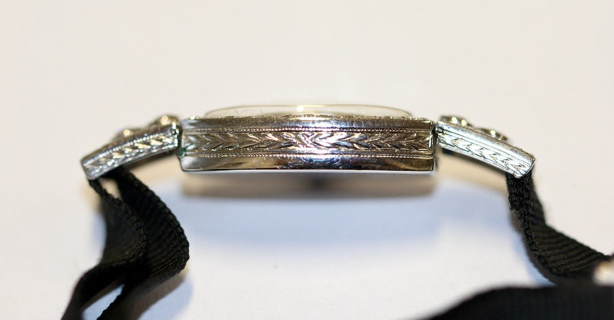 Rolex Art Deco Ladies Wristwatch, 18 Karat White Gold and Diamonds