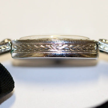 Rolex Art Deco Ladies Wristwatch, 18 Karat White Gold and Diamonds