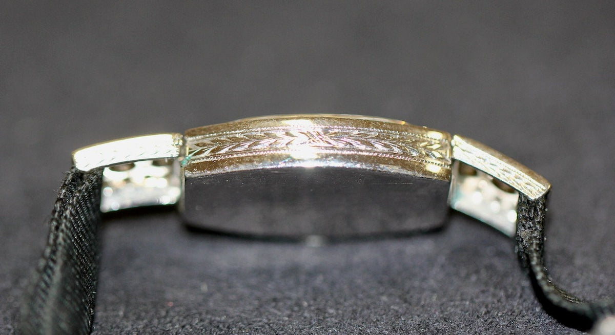 Rolex Art Deco Ladies Wristwatch, 18 Karat White Gold and Diamonds