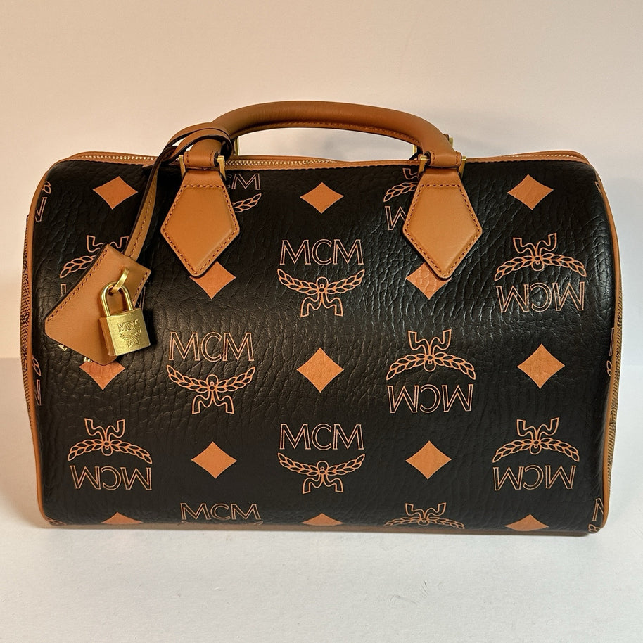 MCM ELLA MAXI BOSTON BAG SPEEDY BRAUN/SCHWARZ UMHÄNGETASCHE SOLD OUT!