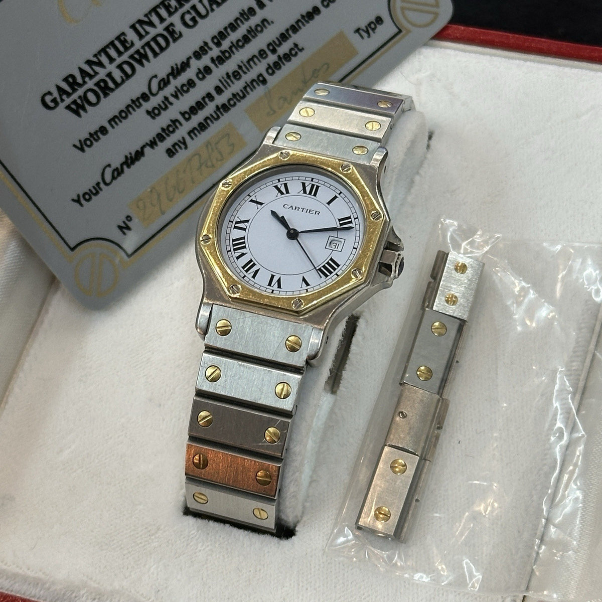 Cartier Santos Octagon 2966 Großes Modell Automatik Stahl/Gold FULLSET