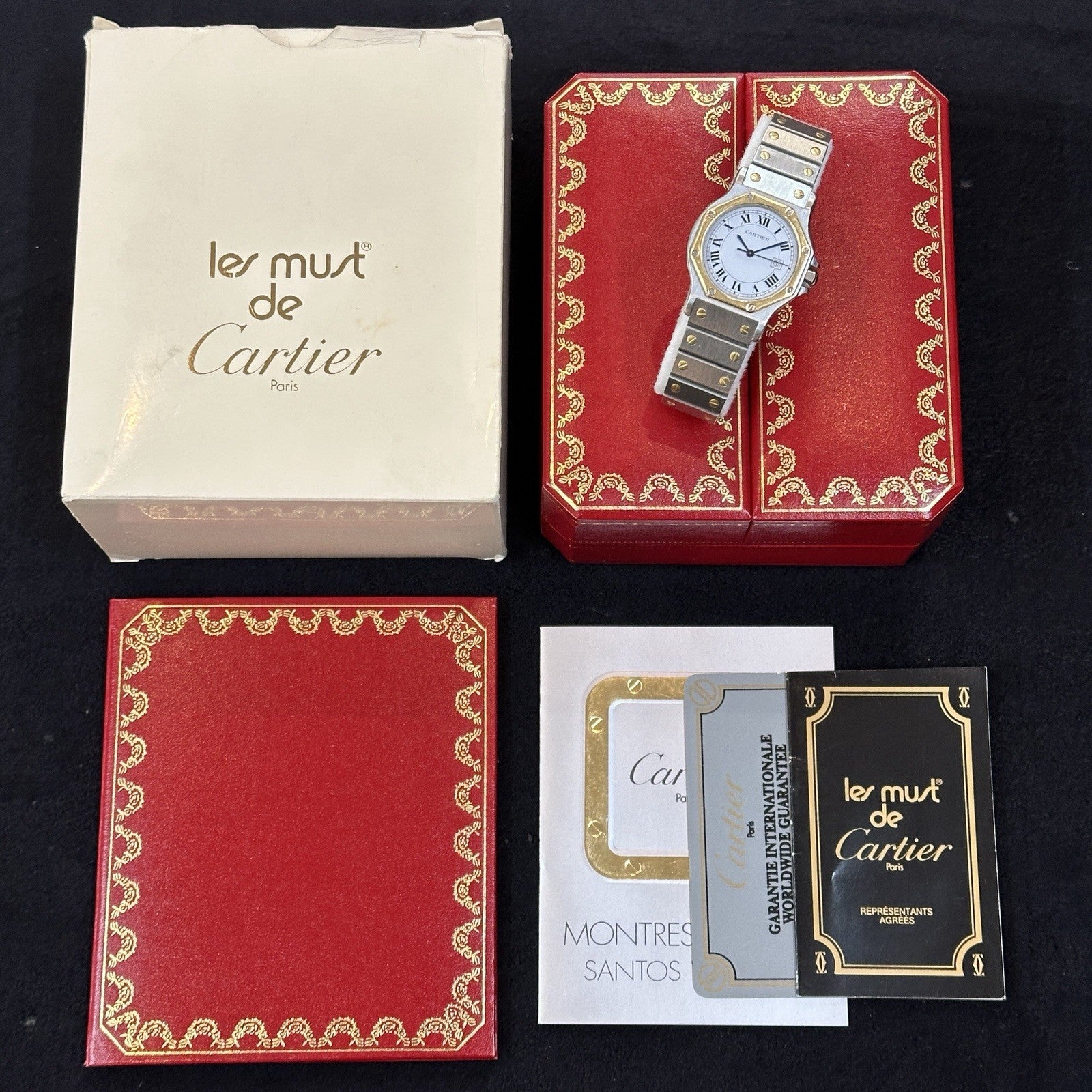 Cartier Santos Octagon 2966 Großes Modell Automatik Stahl/Gold FULLSET