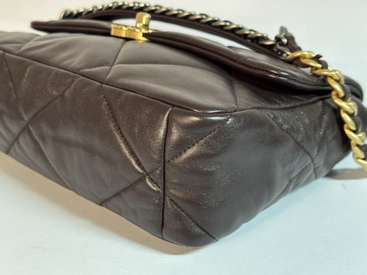Chanel 19 Flap Bag Braun Lammleder wie NEU