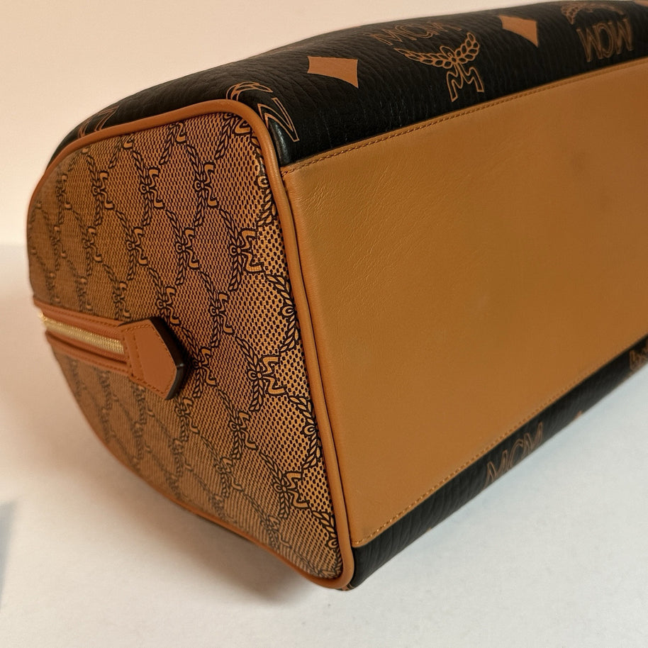 MCM ELLA MAXI BOSTON BAG SPEEDY BRAUN/SCHWARZ UMHÄNGETASCHE SOLD OUT!