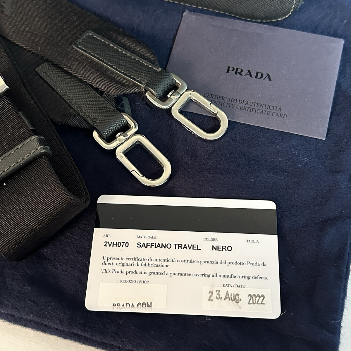 Prada Brique Umhängetasche Schwarz Saffiano Leder TOP ZUSTAND 2022