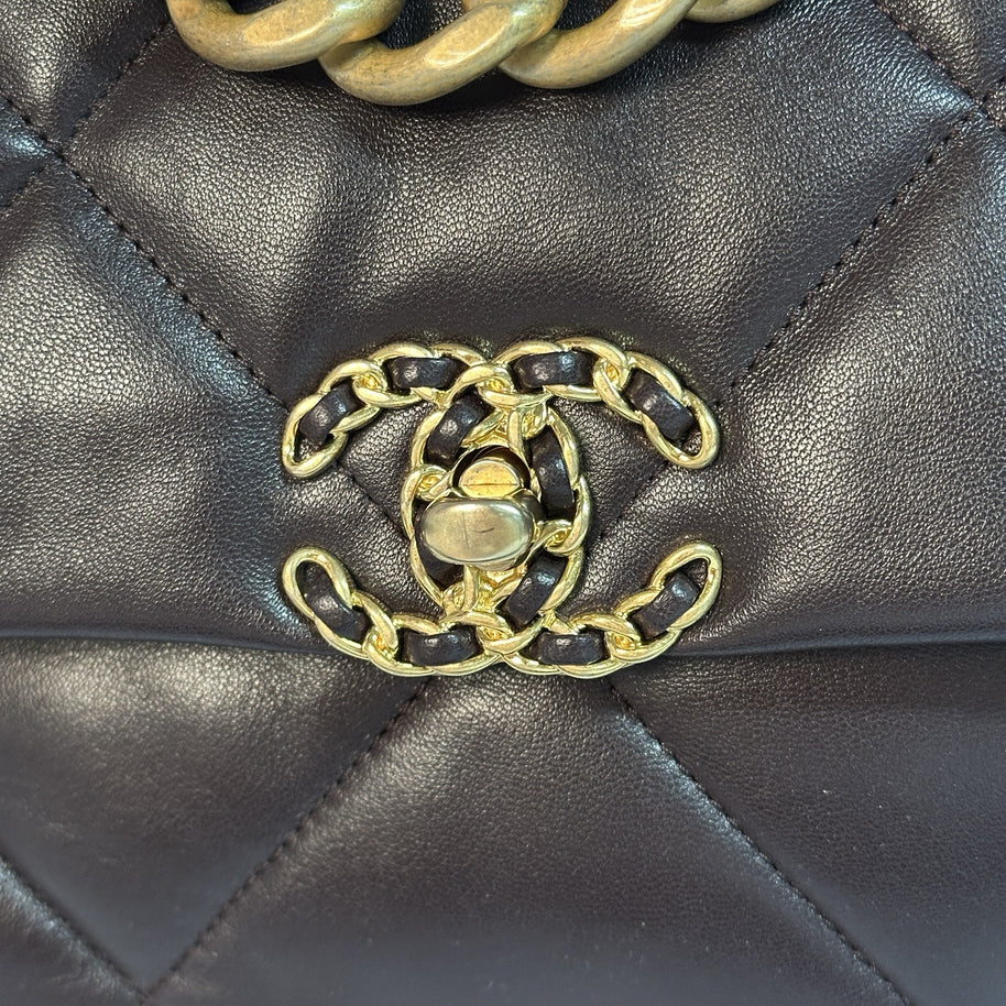 Chanel 19 Flap Bag Braun Lammleder wie NEU