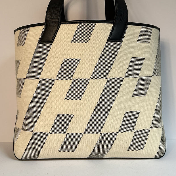 Hermes Cabas H 40 Shopper Tote Bag Canvas Swift Leder 2021 Schwarz Ecru