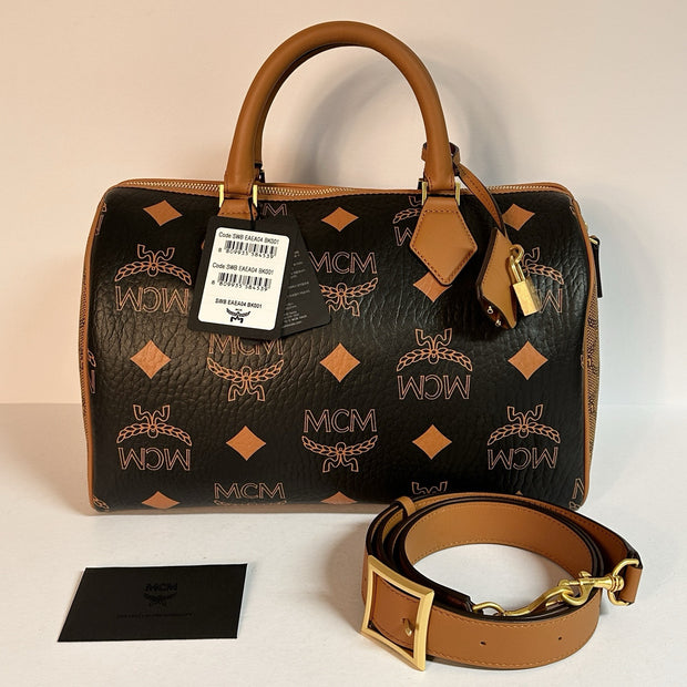 MCM ELLA MAXI BOSTON BAG SPEEDY BRAUN/SCHWARZ UMHÄNGETASCHE SOLD OUT!