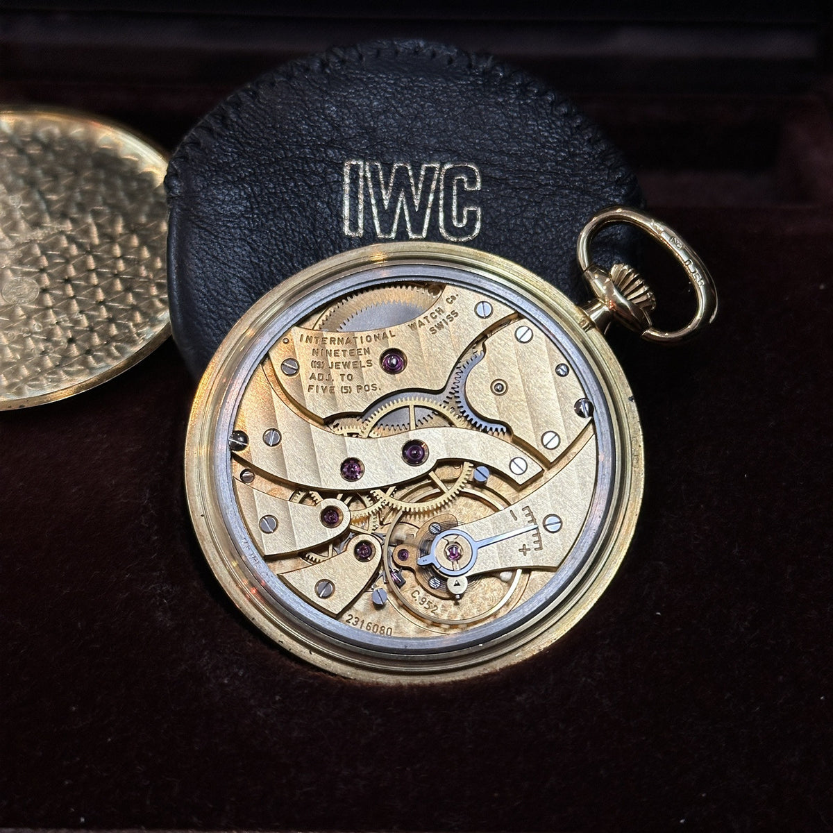 IWC Taschenuhr 18k 750er Gelbgold Handaufzug 46mm Ref. 5201 Cal. 952