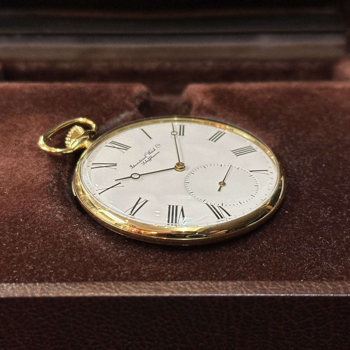 IWC Taschenuhr 18k 750er Gelbgold Handaufzug 46mm Ref. 5201 Cal. 952