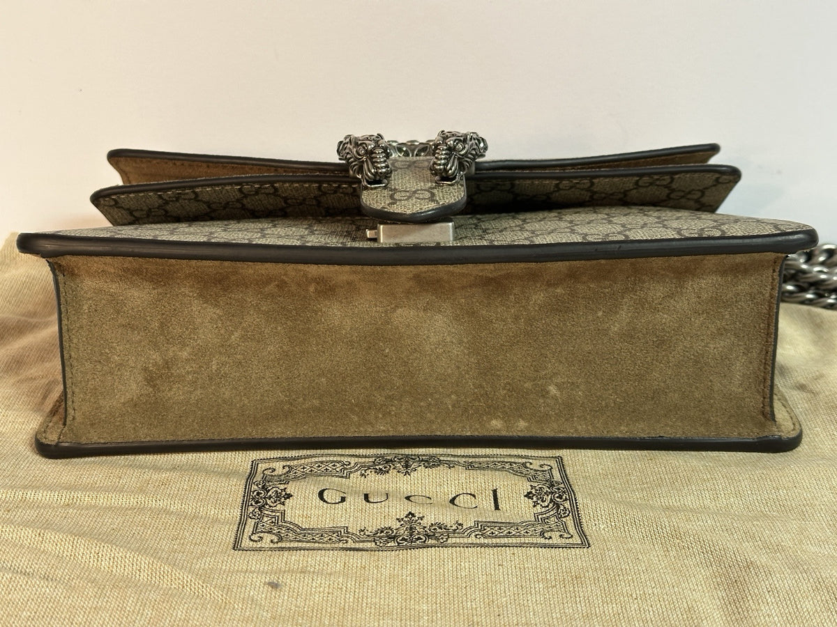Gucci kleine Dionysus Schultertasche GG Supreme Beige/Taupe 2025 WIE NEU