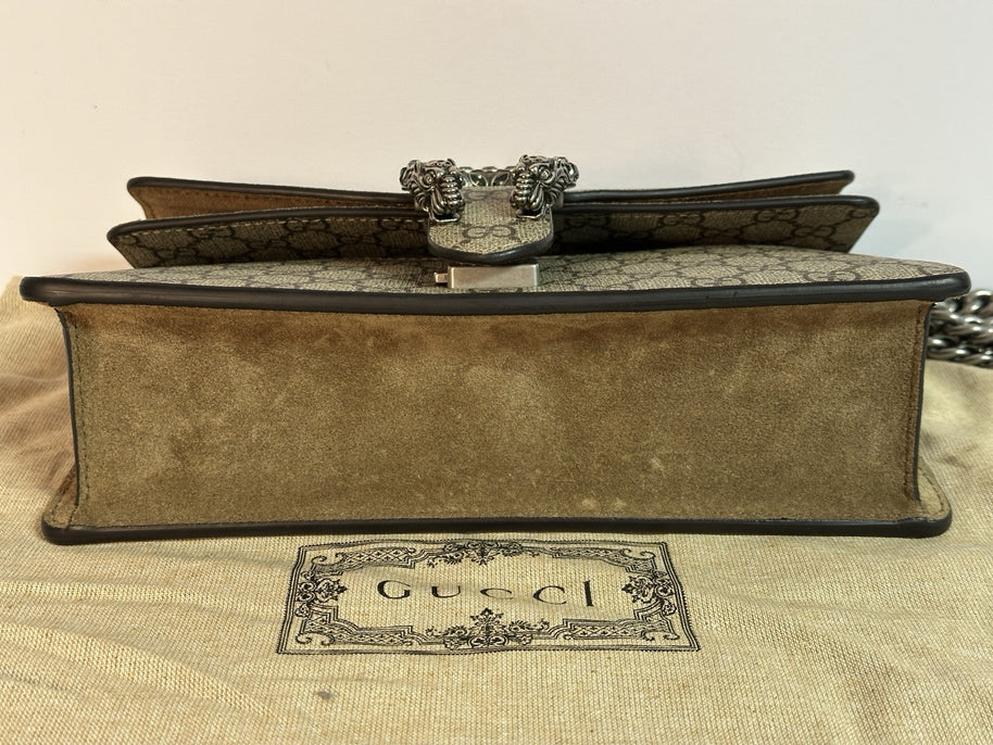 Gucci kleine Dionysus Schultertasche GG Supreme Beige/Taupe 2025 WIE NEU