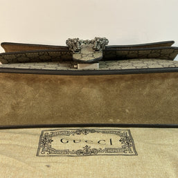 Gucci kleine Dionysus Schultertasche GG Supreme Beige/Taupe 2025 WIE NEU